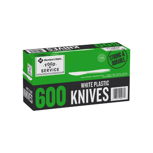 Member's Mark White Plastic Knives 600ct