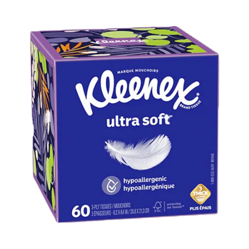 Kleenex Ultra Soft 60ct 3 Ply Tissue Square Box 1ct