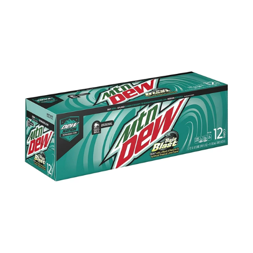 Mountain Dew Baja Blast Soda Cans 12fl oz x 12pk