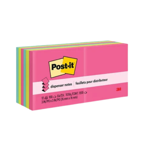 Post-it Pop-up Notes 3 x 3, Capetown, 100/Pad - 12 Pads