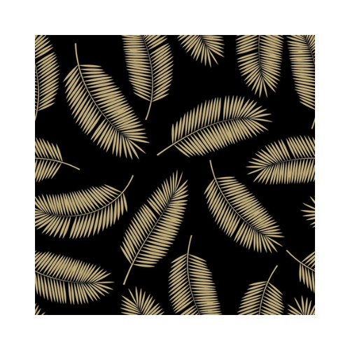 Palm Leaves Gold/Black Lunch Napkins 20ct