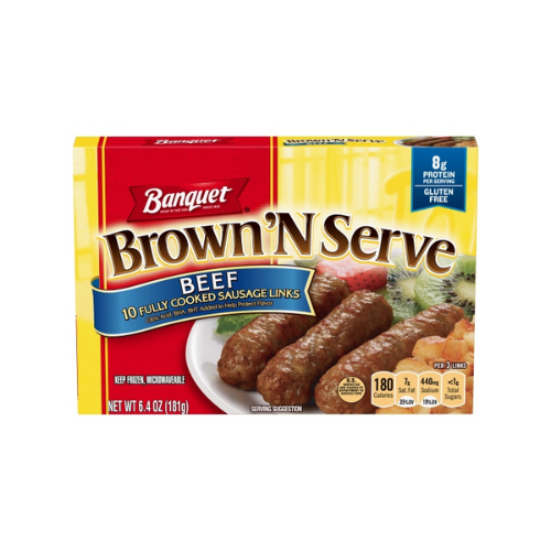 Banquet Brown'N Serve Beef Sausage Link 10 ct