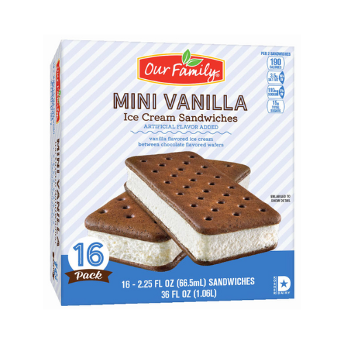 Our Family Ice Cream Mini Sandwich 16 ct