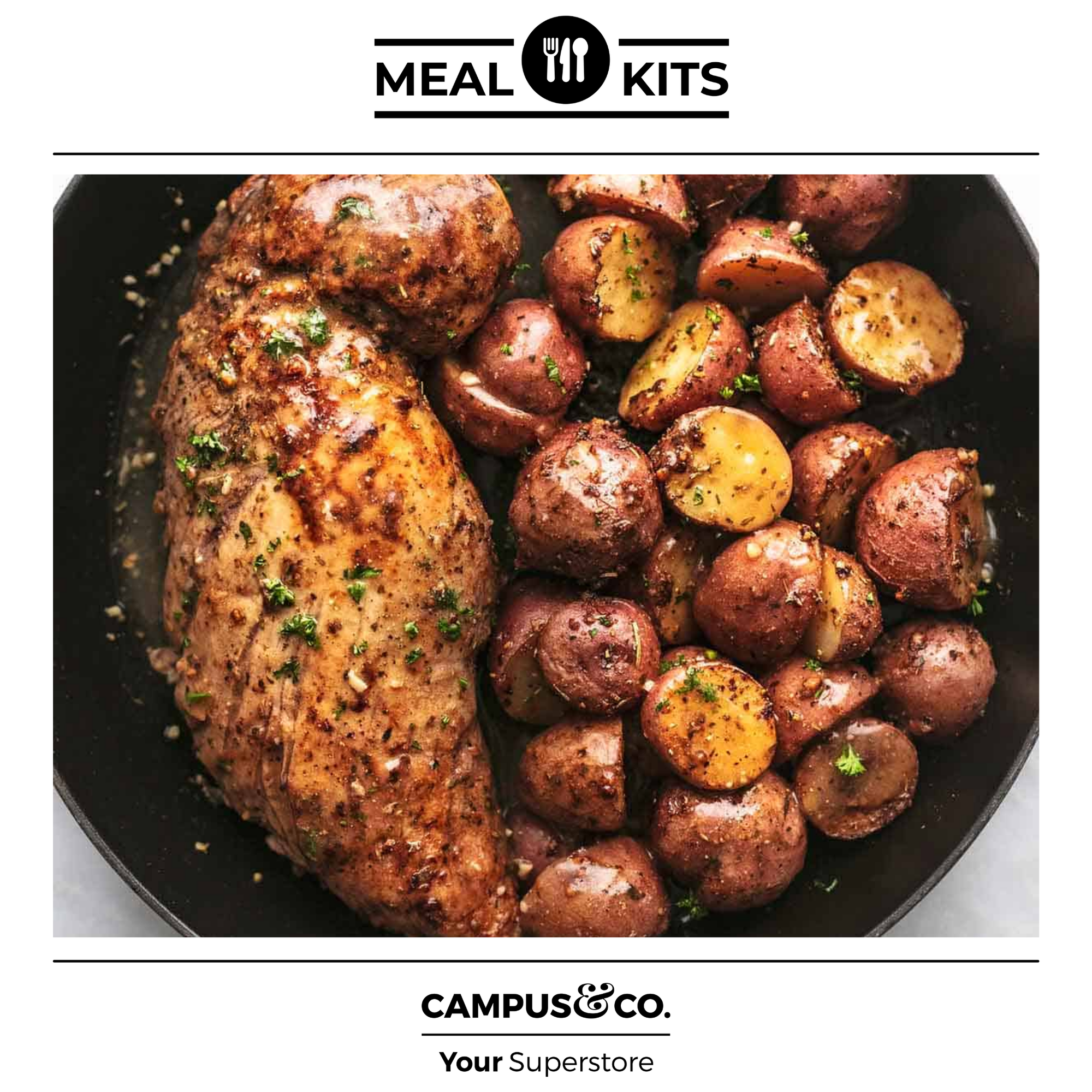 Pork Tenderloin w/ Roasted Potatoes Meal Kit 4-6 Servings