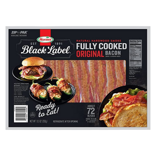 Hormel Black Label Fully Cooked Original Bacon Slices About 72 slices 10.5oz