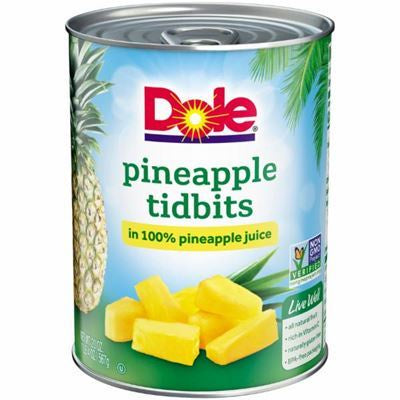 Dole Pineapple Tidbits In Juice 20oz