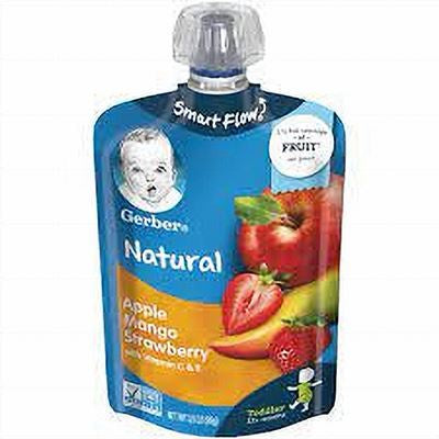 Gerber Apple Mango Strawberry Baby Food Pouch 3.5oz